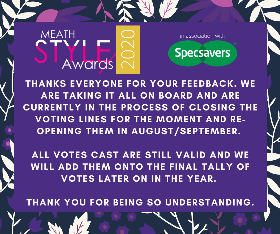 Voting Postponed - The Meath Style Awards 2020