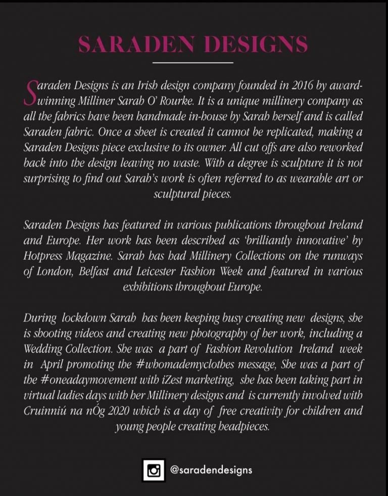 Irish Milliner Saraden Designs Sarah O' Rourke