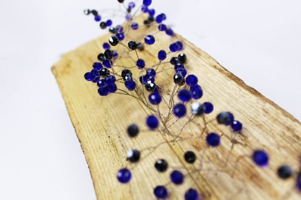 Sapphire Hair Vine, wedding design, Saraden Designs Millinery, handmade Irish designer