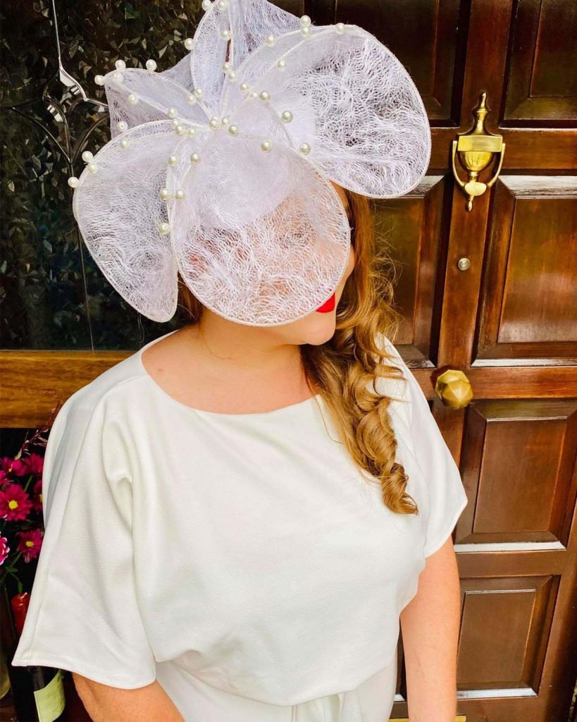 The Kentucky Derby Virtual Ladies Day Competition 2020 - Sarah O' Rourke wearing Saraden Designs Millinery