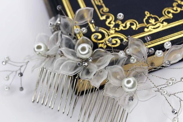 Kamari Hair Comb, wedding design, Saraden Designs Millinery, handmade Irish designer