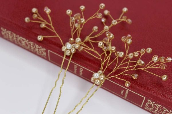 Bailey Hair Pins, wedding design, Saraden Designs Millinery, handmade Irish designer