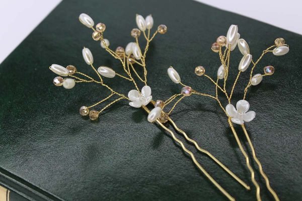 Louisa Hair Pins, wedding design, Saraden Designs Millinery, handmade Irish designer