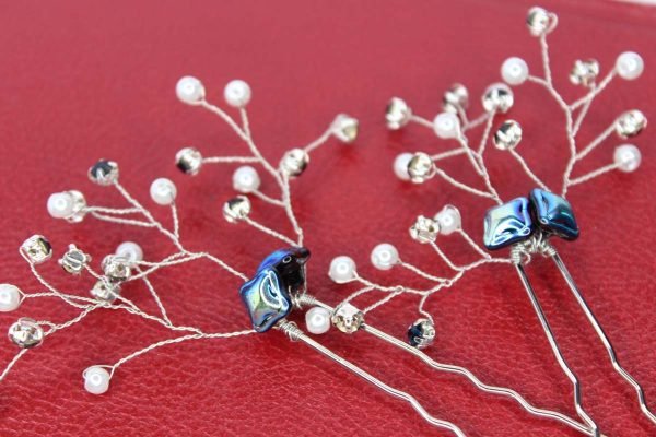 The Tara Hair Pins, wedding design, Saraden Designs Millinery, handmade Irish designer