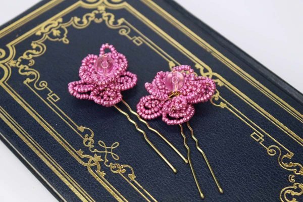 The Orchid Hair Pins, wedding design, Saraden Designs Millinery, handmade Irish designer