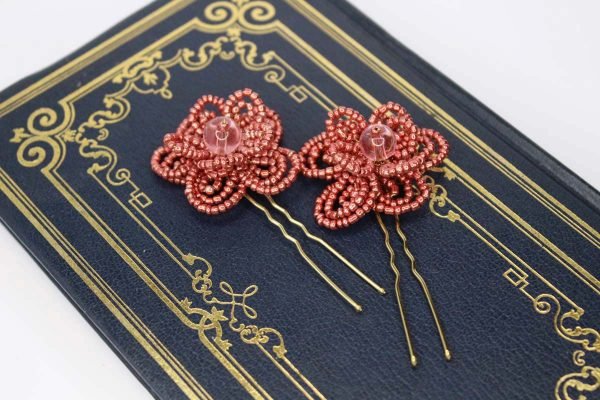 Piper Hair Pins, wedding design, Saraden Designs Millinery, handmade Irish designer