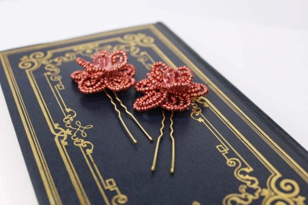 Piper Hair Pins, wedding design, Saraden Designs Millinery, handmade Irish designer