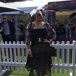 Saraden Designs Owner Sarah O' Rourke wearing her own Millinery Design at the Fairy house Easter Festival 22nd April 2019 Saraden Designs - Fairyhouse Easter Festival - Ladies day 2019
