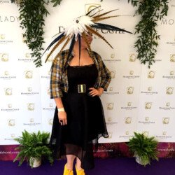 Saraden Designs Owner Sarah O' Rourke wearing her own Millinery Design at the Fairy house Easter Festival 22nd April 2019 Saraden Designs - Fairyhouse Easter Festival - Ladies day 2019