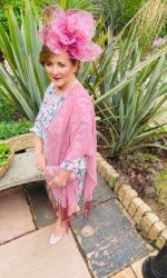 Margaret O' Rourke wearing Saraden Designs Millinery - Irish Milliner Margaret O' Rourke wearing Saraden Designs Millinery - Irish Milliner