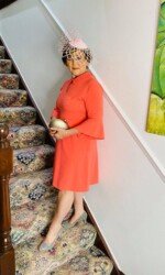 Margaret O' Rourke wearing Saraden Designs Millinery - Irish Milliner - Award Winning Milliner - Ladies Day - Racing Style Margaret O' Rourke wearing Saraden Designs Millinery - Irish Milliner - Award Winning Milliner - Ladies Day - Racing Style