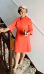 Margaret O' Rourke wearing Saraden Designs Millinery - Irish Milliner - Award Winning Milliner - Ladies Day - Racing Style Margaret O' Rourke wearing Saraden Designs Millinery - Irish Milliner - Award Winning Milliner - Ladies Day - Racing Style