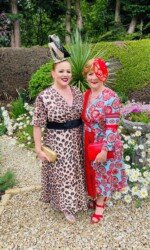 Sarah &Margaret O' Rourke wearing Saraden Designs Millinery - Irish Milliner - Navan Race Course Virtual Ladies Day Sarah &Margaret O' Rourke wearing Saraden Designs Millinery - Irish Milliner - Navan Race Course Virtual Ladies Day