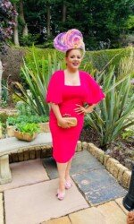 Award winning milliner Sarah O' Rourke Wearing her own Saraden Designs piece Award winning milliner Sarah O' Rourke Wearing her own Saraden Designs piece