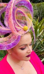 Award winning milliner Sarah O' Rourke Wearing her own Saraden Designs piece Award winning milliner Sarah O' Rourke Wearing her own Saraden Designs piece