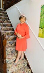 Margaret O' Rourke wearing Saraden Designs Millinery - Irish Milliner - Award Winning Milliner - Ladies Day - Racing Style Margaret O' Rourke wearing Saraden Designs Millinery - Irish Milliner - Award Winning Milliner - Ladies Day - Racing Style