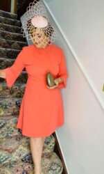 Margaret O' Rourke wearing Saraden Designs Millinery - Irish Milliner - Award Winning Milliner - Ladies Day - Racing Style Margaret O' Rourke wearing Saraden Designs Millinery - Irish Milliner - Award Winning Milliner - Ladies Day - Racing Style