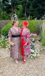 Sarah &Margaret O' Rourke wearing Saraden Designs Millinery - Irish Milliner - NAVAN RACECOURSE VIRTUAL SUMMER LADIES DAY Sarah &Margaret O' Rourke wearing Saraden Designs Millinery - Irish Milliner - NAVAN RACECOURSE VIRTUAL SUMMER LADIES DAY