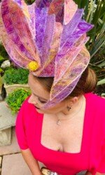 Award winning milliner Sarah O' Rourke Wearing her own Saraden Designs piece Award winning milliner Sarah O' Rourke Wearing her own Saraden Designs piece