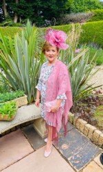 Margaret O' Rourke wearing Saraden Designs Millinery - Irish Milliner Margaret O' Rourke wearing Saraden Designs Millinery - Irish Milliner