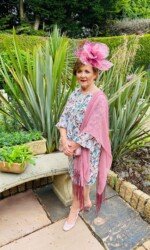 Margaret O' Rourke wearing Saraden Designs Millinery - Irish Milliner Margaret O' Rourke wearing Saraden Designs Millinery - Irish Milliner