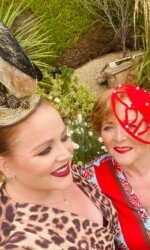 Sarah &Margaret O' Rourke wearing Saraden Designs Millinery - Irish Milliner - NAVAN RACECOURSE VIRTUAL SUMMER LADIES DAY Sarah &Margaret O' Rourke wearing Saraden Designs Millinery - Irish Milliner - NAVAN RACECOURSE VIRTUAL SUMMER LADIES DAY