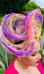 Award winning milliner Sarah O' Rourke Wearing her own Saraden Designs piece Award winning milliner Sarah O' Rourke Wearing her own Saraden Designs piece