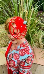 Margaret O' Rourke wearing Saraden Designs Millinery - Irish Milliner Margaret O' Rourke wearing Saraden Designs Millinery - Irish Milliner