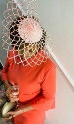 Margaret O' Rourke wearing Saraden Designs Millinery - Irish Milliner - Award Winning Milliner - Ladies Day - Racing Style Margaret O' Rourke wearing Saraden Designs Millinery - Irish Milliner - Award Winning Milliner - Ladies Day - Racing Style