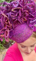 Sarah O' Rourke wearing Irish Designer Saraden Designs Millinery Atelier -Virtual Galway Races