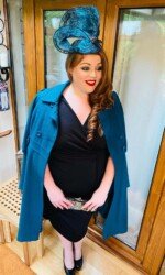 Feileacain Fashion Filies Virtual Ladies Day Sarah O' Rourke wearing Saraden Designs Millinery Atelier