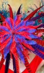 Dundalk Stadium Virtual Ladies Day - Sarah O' Rourke wearing Irish Designer Saraden Designs Millinery Atelier