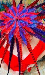 Dundalk Stadium Virtual Ladies Day - Sarah O' Rourke wearing Irish Designer Saraden Designs Millinery Atelier