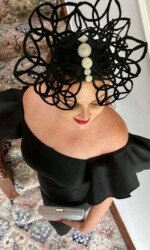 sarah O' Rourke wearing Irish Designer Saraden Designs Millinery Atelier - Herdotie Galway Races