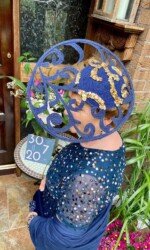 Margaret O' Rourke wearing Irish Designer Saraden Designs Millinery Atelier - Herdotie Galway Races