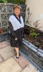 Listowel Races, Virtual Ladies Day - Irish Designer Margaret O' Rourke wearing Saraden Designs Millinery Atelier at the Listowel Virtual Ladies Day