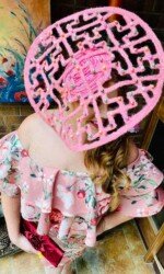 Sarah O' Rourke wearing Irish Designer Saraden Designs Millinery Atelier -Ballinrobe Races Virtual Ladies Day