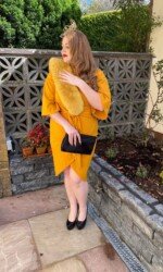 Irish Designer Sarah O' Rourke wearing Saraden Designs Millinery Atelier at the Listowel Virtual Ladies Day