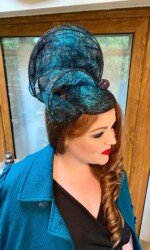 Feileacain Fashion Filies Virtual Ladies Day Sarah O' Rourke wearing Saraden Designs Millinery Atelier