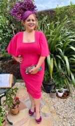 Sarah O' Rourke wearing Irish Designer Saraden Designs Millinery Atelier -Virtual Galway Races