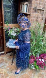 Margaret O' Rourke wearing Irish Designer Saraden Designs Millinery Atelier - Herdotie Galway Races