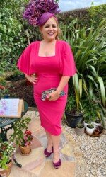 Sarah O' Rourke wearing Irish Designer Saraden Designs Millinery Atelier -Virtual Galway Races