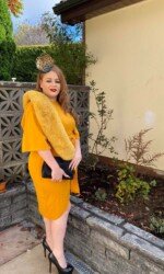 Irish Designer Sarah O' Rourke wearing Saraden Designs Millinery Atelier at the Listowel Virtual Ladies Day