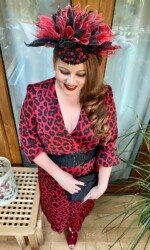 Kilbeggan Races - Sarah O' Rourke wearing Saraden Designs Millinery Atelier for the Kilbeggan Virtual Ladies Day