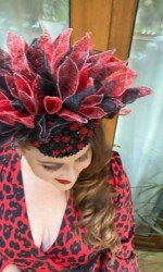 Kilbeggan Races - Sarah O' Rourke wearing Saraden Designs Millinery Atelier for the Kilbeggan Virtual Ladies Day