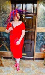 Sarah O' Rourke wearing Irish Designer Saraden Designs Millinery Atelier - Dundalk Stadium Virtual Ladies Day