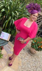 Sarah O' Rourke wearing Irish Designer Saraden Designs Millinery Atelier -Virtual Galway Races