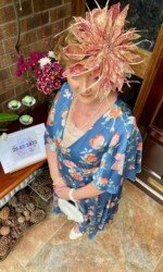 Sarah O' Rourke wearing Irish Designer Saraden Designs Millinery Atelier - VIP Magazine Ladies Dy