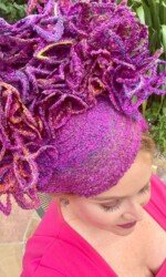 Sarah O' Rourke wearing Irish Designer Saraden Designs Millinery Atelier -Virtual Galway Races