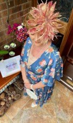 Sarah O' Rourke wearing Irish Designer Saraden Designs Millinery Atelier - VIP Magazine Ladies Dy